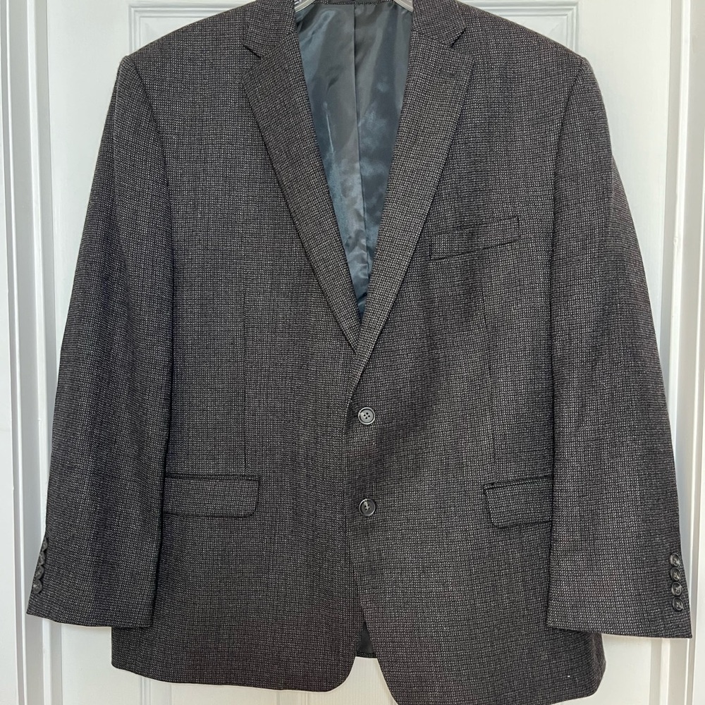 Lauren Ralph Lauren Black and Chocolate Wool Tweed Blazer